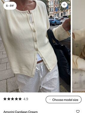 Djerf Avenue Cream Knit Button-Down Cardigan
